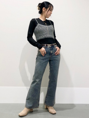 GU公式 | スリムフレアジーンズ+EC(丈短め68.0cm)