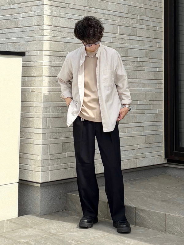 バレルレッグスラックス(丈標準70.0～74.0cm)（メンズ）の着用