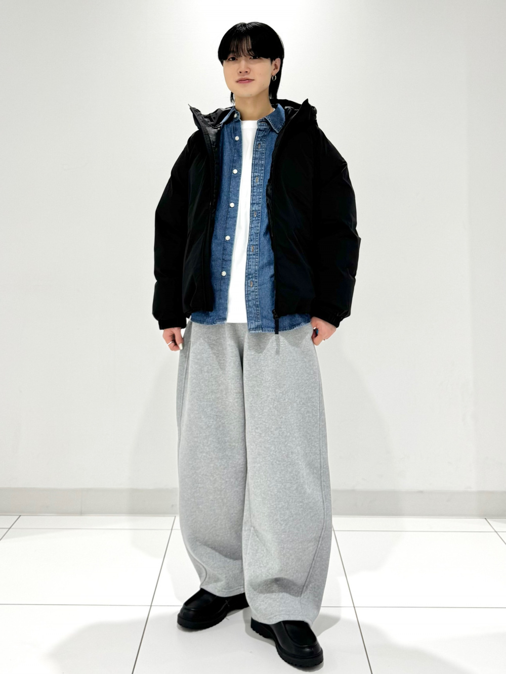 【GU × rokh】 フルジップニットジャケット ネイビー Ｓサイズ グラフィックT by rokh +X、フルジップニットジャケット by rokh」の