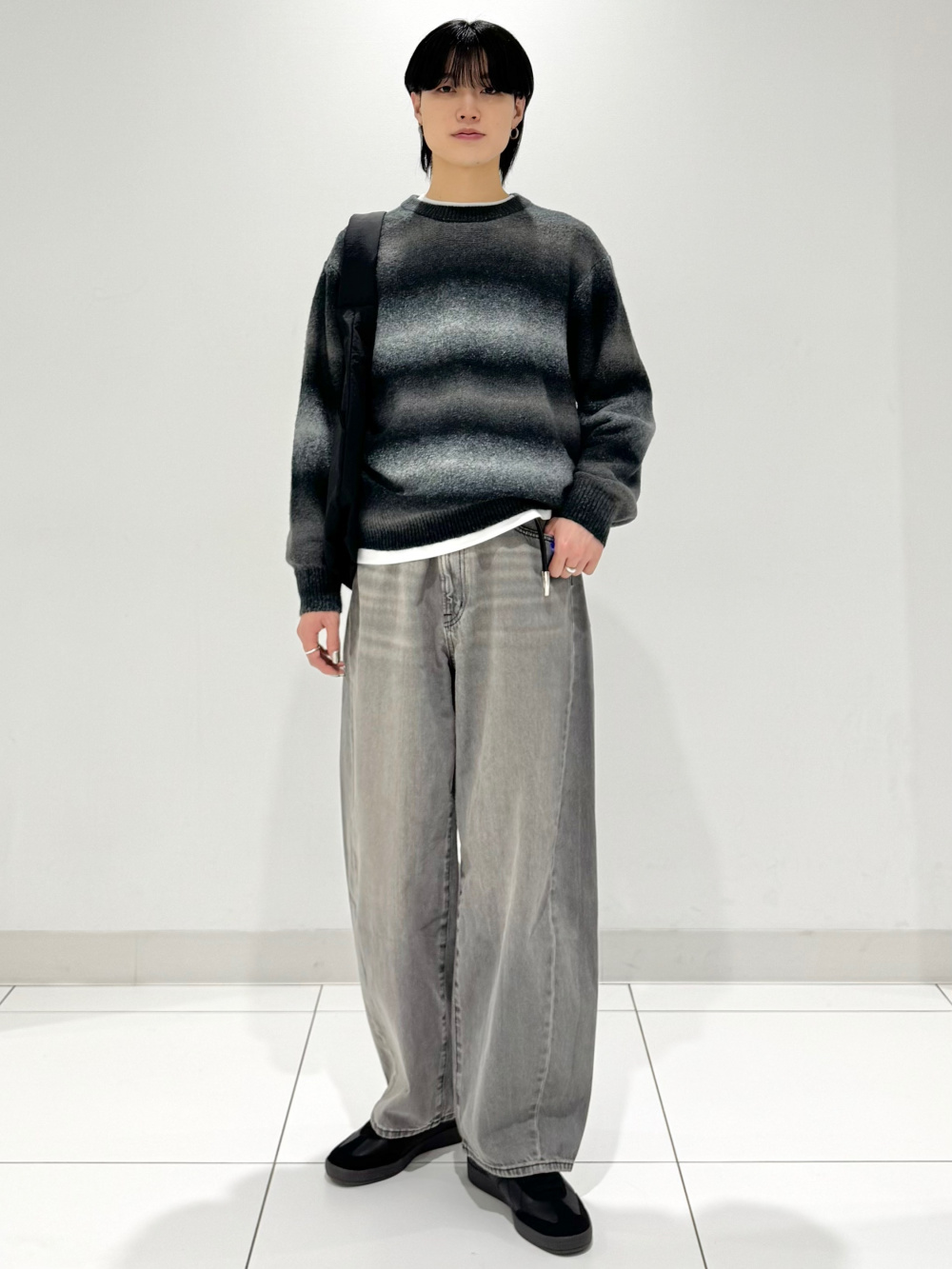 ソフトコットンクルーネックT(長袖)、フルジップニットジャケット by