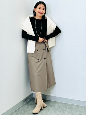 M【新品】rokh スリットトレンチスカート サイズ38 楽天市場】未使用 rokh ロク 38 ベージュ スリットトレンチ