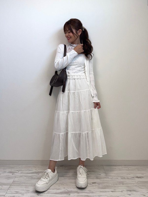 UVカットVネックカーディガンZ+E（レディース）の着用コーディネート