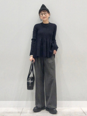 GU公式 | タックワイドチェックパンツ