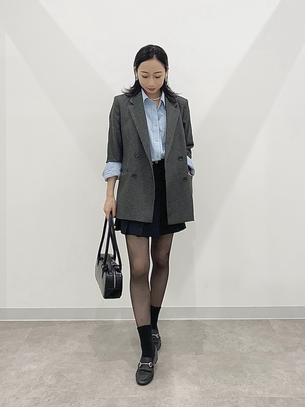 リブニットスクエアネックタンクトップ(2024年モデル)、ダブルブレスト