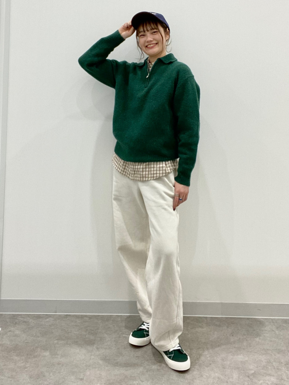 スウェットジョガーパンツ、ウォッシュドワッフルボクシーT(5分袖