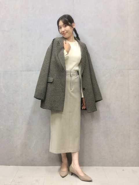 チェックコートのレディースコーディネート一覧｜GU(ジーユー)