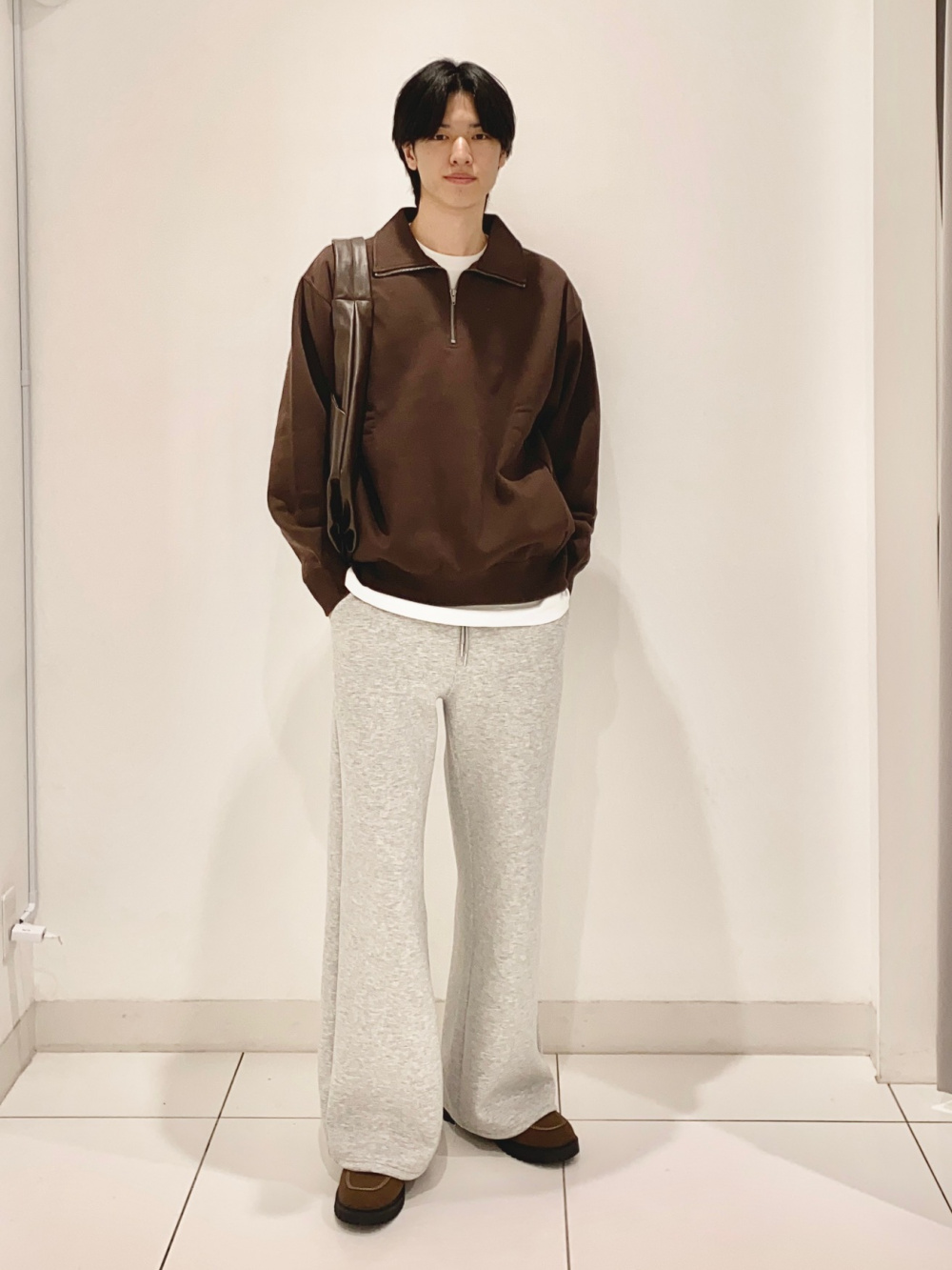 ヘビーウェイトスウェットハーフジッププルオーバー、ジップアップ