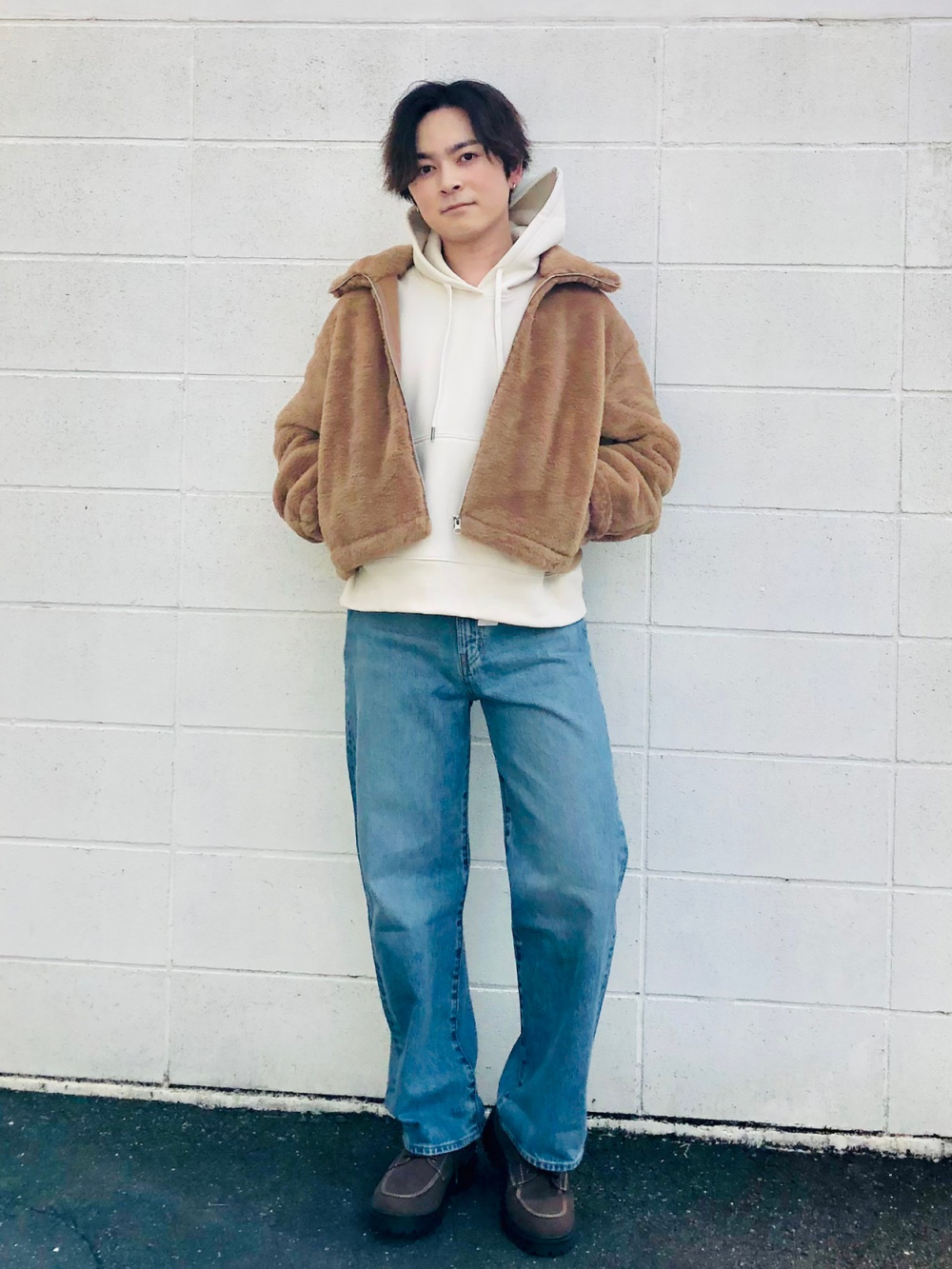 ソフトコットンタートルネックT(長袖)、テクスチャーオープンカラー