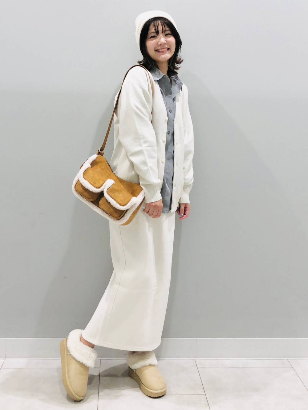 オーバーサイズカーディガン パペットスンスン、ポーチ パペット