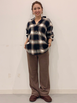 GU公式 | ブラッシュドリブイージーパンツ