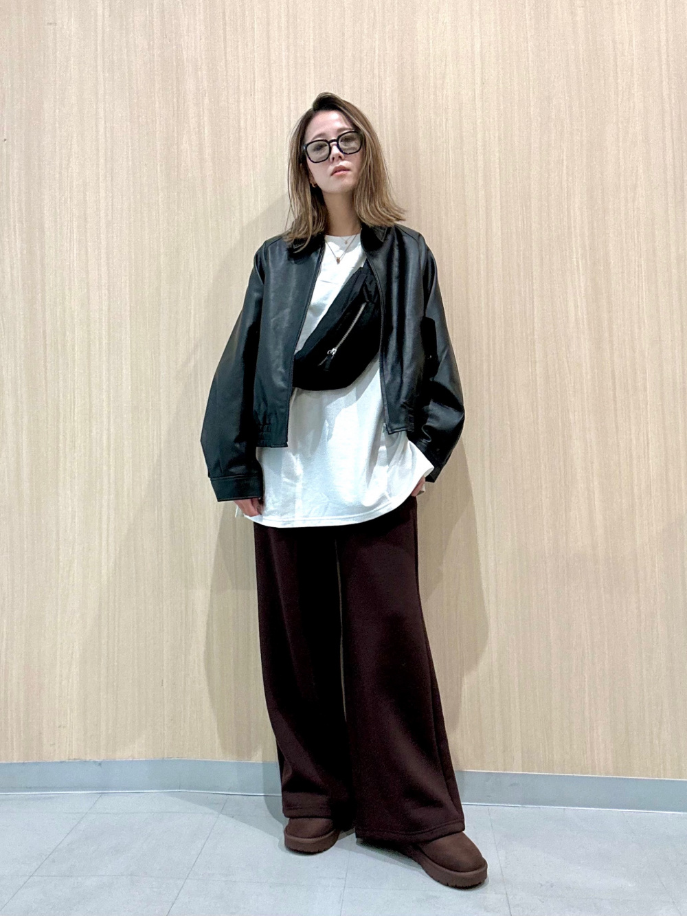 Faux Leather Harrington Jacket、Sweatshirt/Logo」| GU的穿搭理念