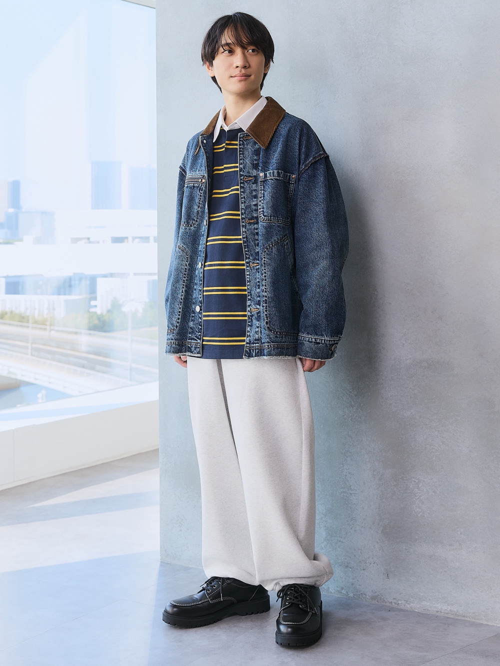 カバーオールジャケット UNDERCOVER、ジップポケットボーダーT(長袖