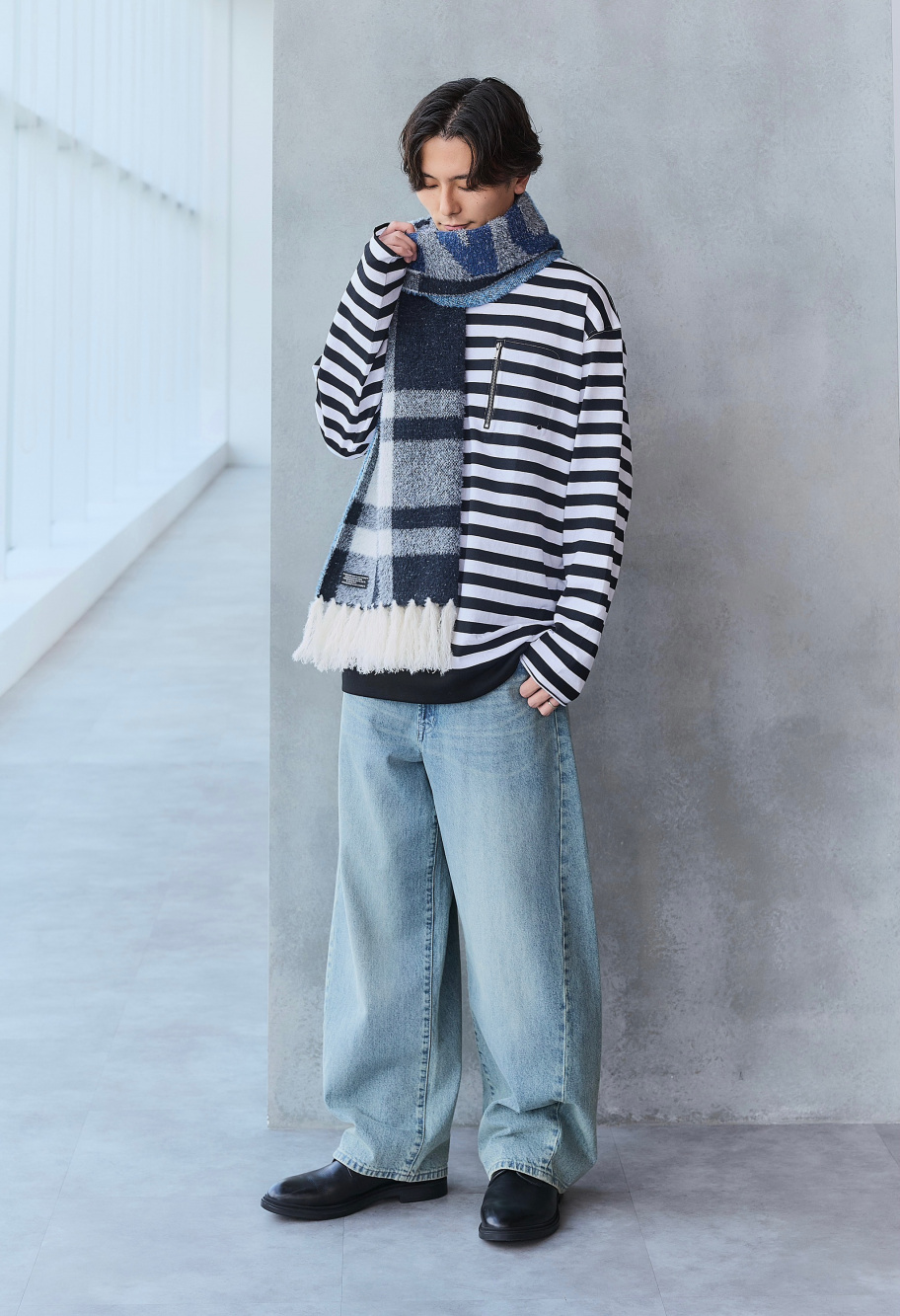 カバーオールジャケット UNDERCOVER、ジップポケットボーダーT(長袖