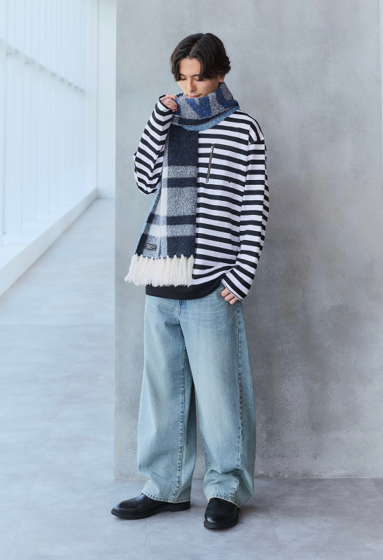 GU フェイクレザーリバーシブルブルゾン UNDERCOVER +X XL ジップポケットボーダーT(長袖) UNDERCOVER、フェイクレザー