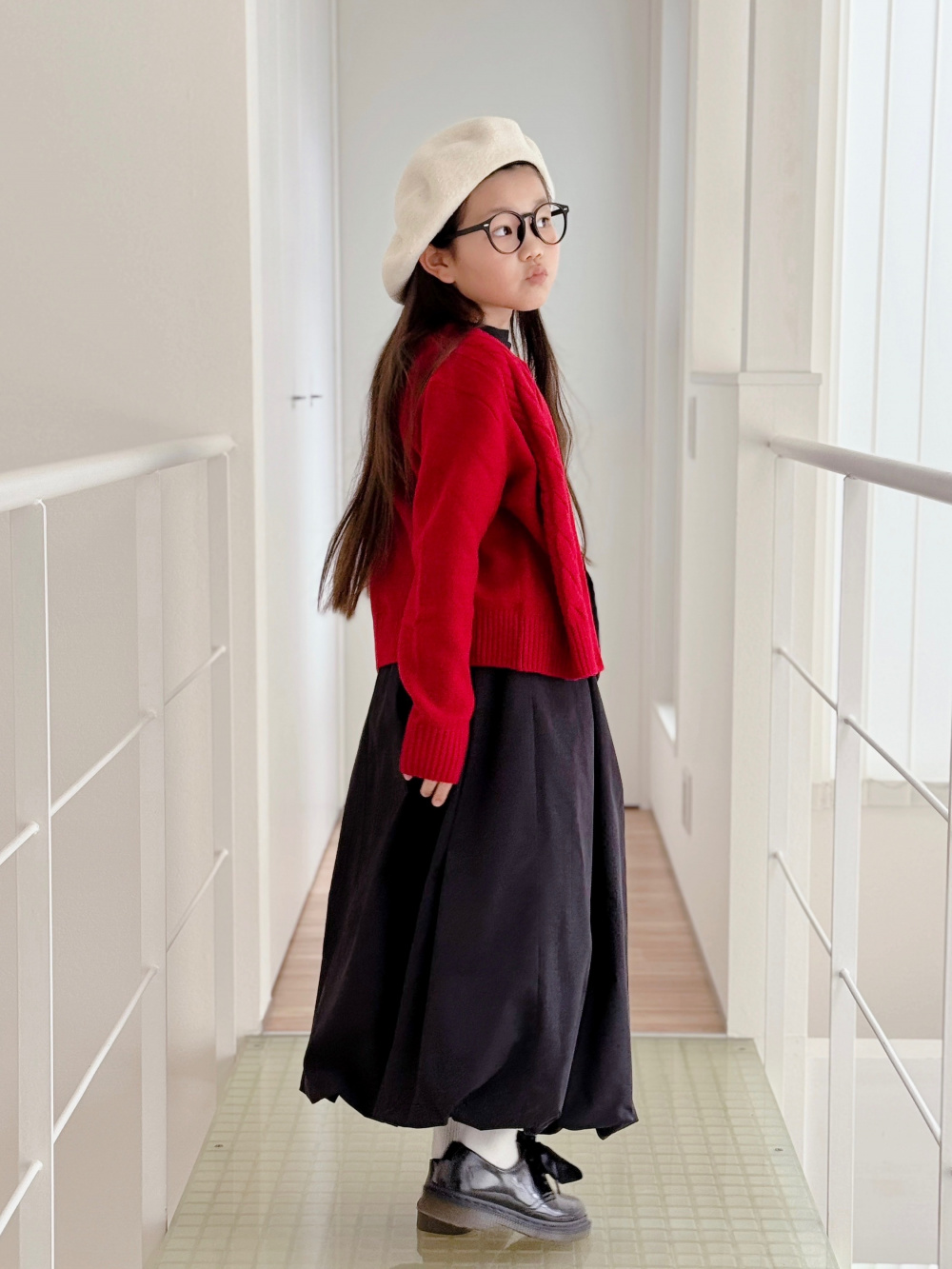 バブルヘムミディスカート」の着用コーディネート| ジーユー