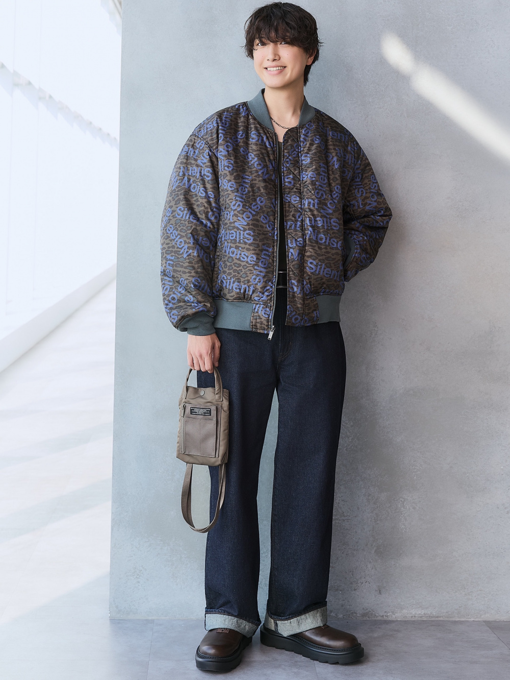 ソフトコットンタートルネックT(長袖)、テクスチャーオープンカラー