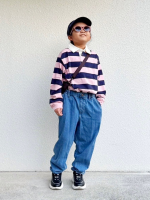 GU公式 | KIDS(男女兼用) デニムキャロットパンツ