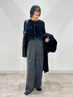 GU公式 | タックワイドチェックパンツ