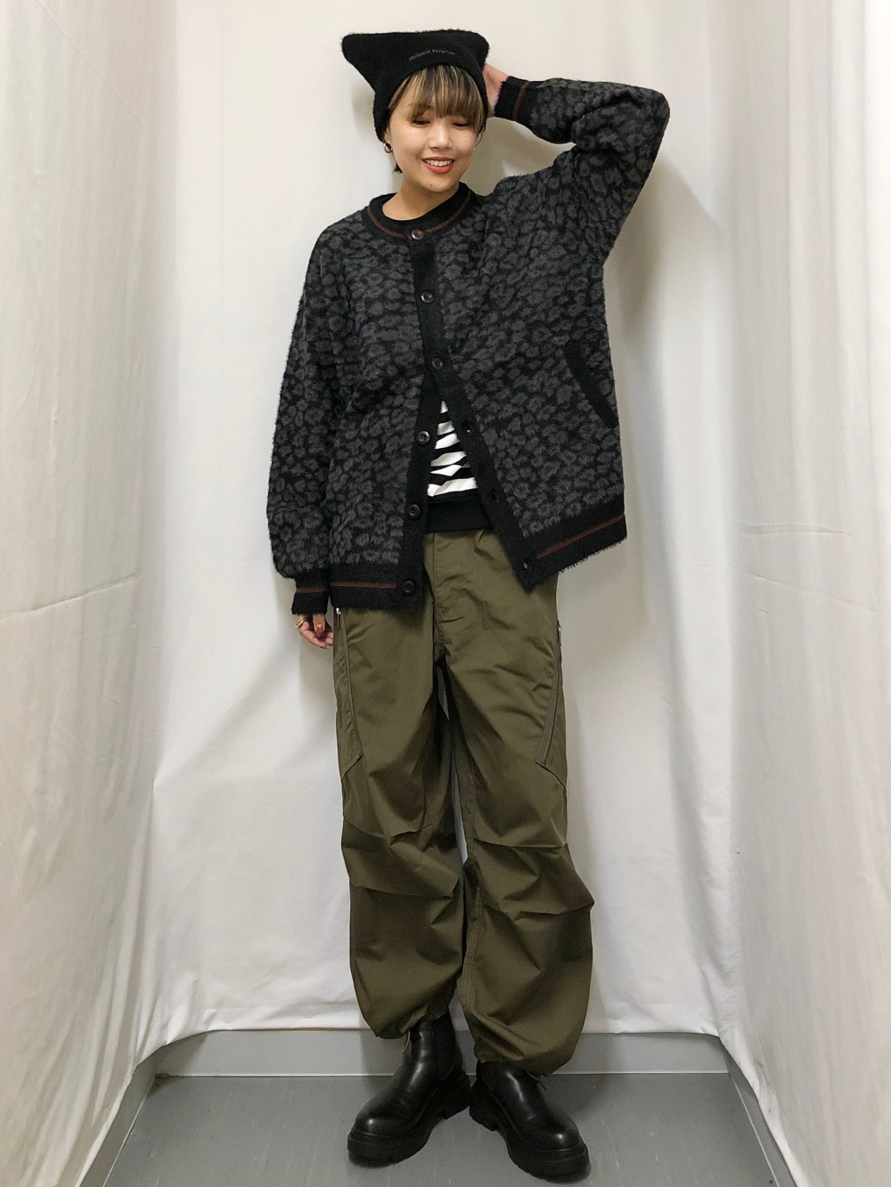 ジップポケットボーダーT(長袖) UNDERCOVER、シャギークルーネック