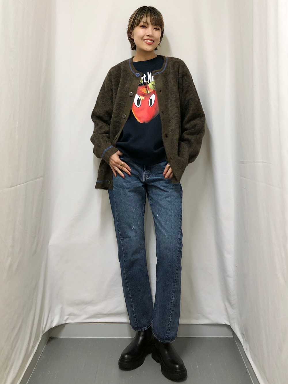 GU × UNDERCOVER シャギークルーネック カーディガン S GU公式