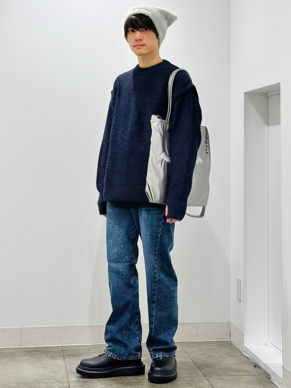 リバーシブルブルゾン UNDERCOVER、シャギークルーネックカーディガン