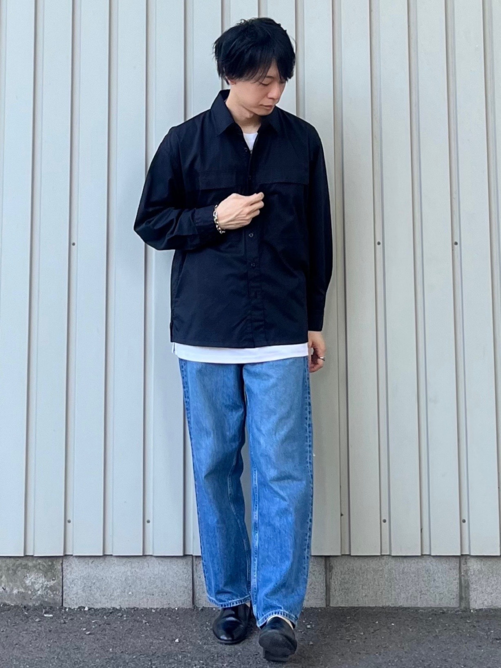 ドライポンチクルーネックT(長袖)、ナイロンストレッチジャケットSW+E