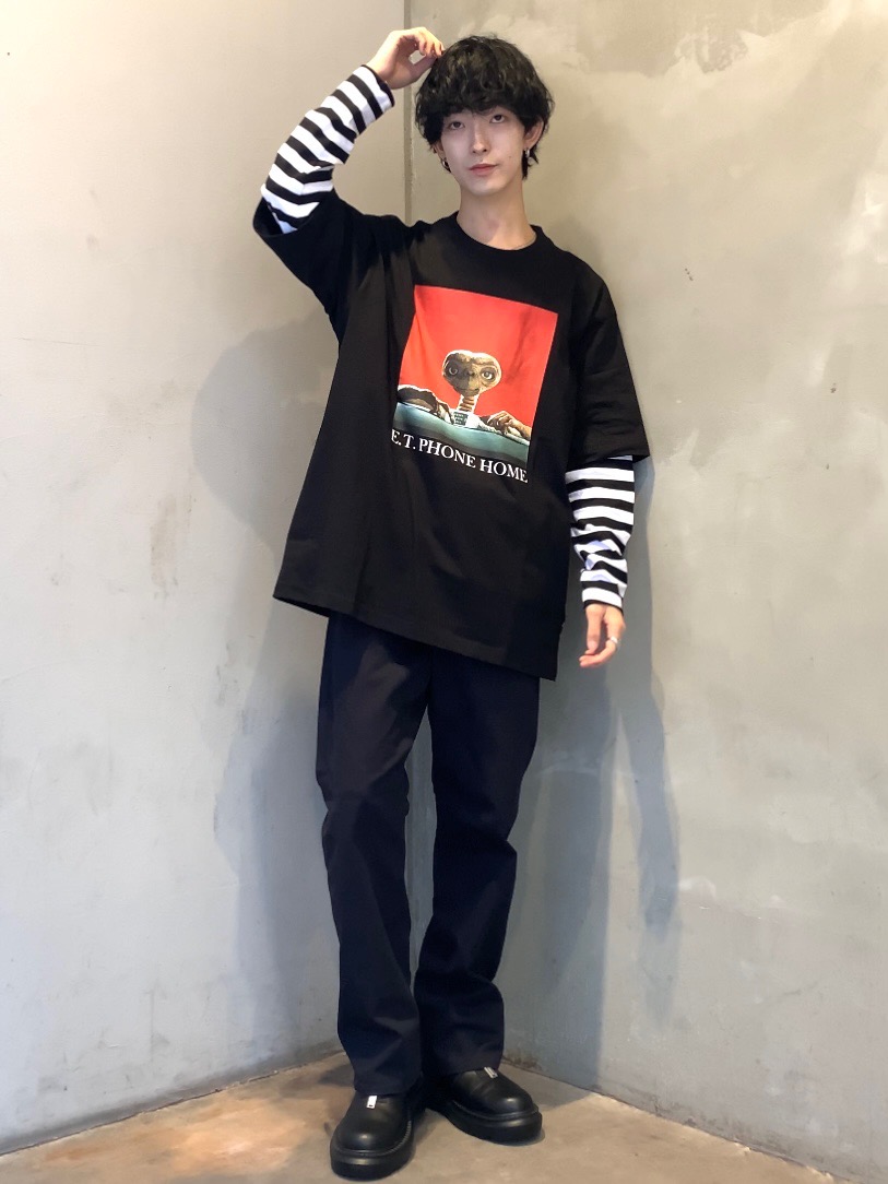 ジップポケットボーダーT(長袖) UNDERCOVER、フェイクレザー