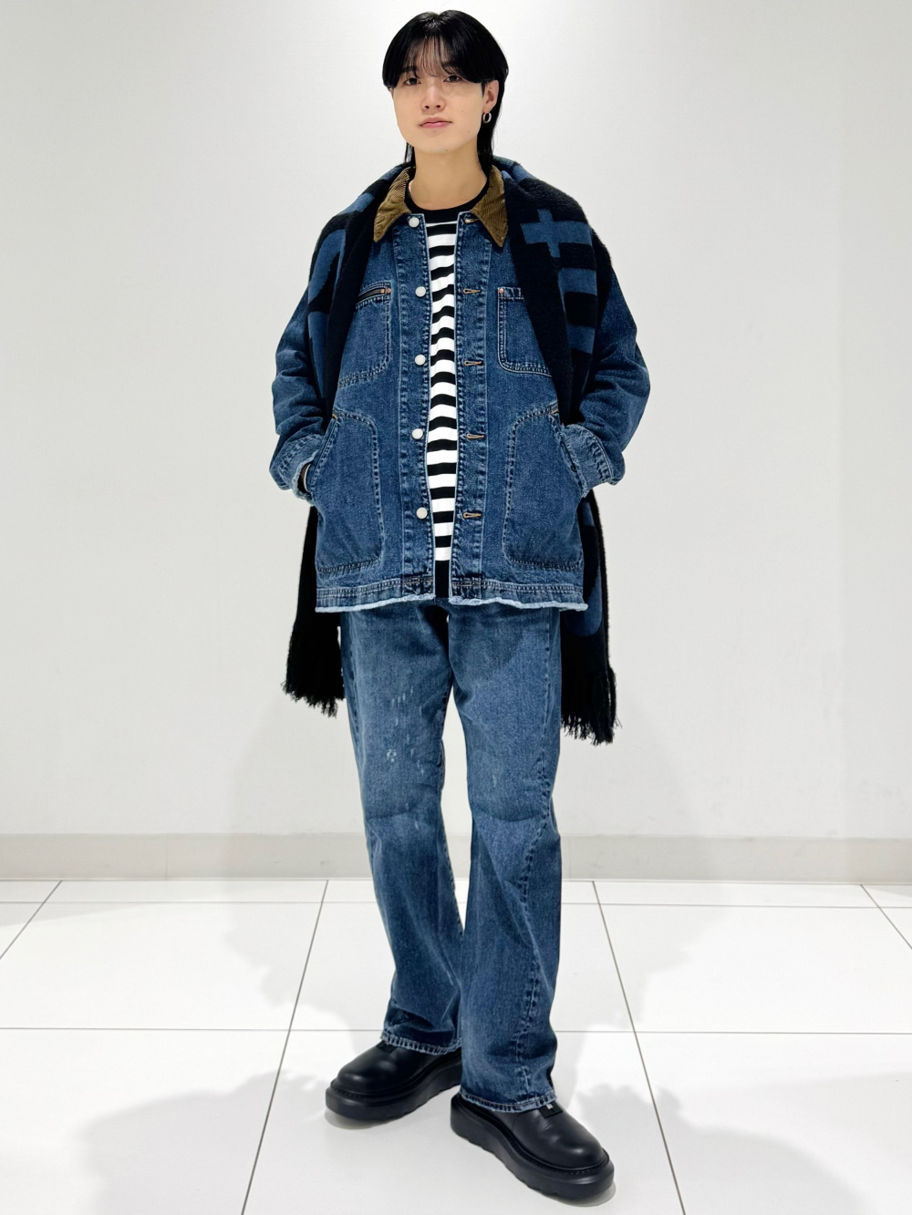 カバーオールジャケット UNDERCOVER、シャギークルーネック