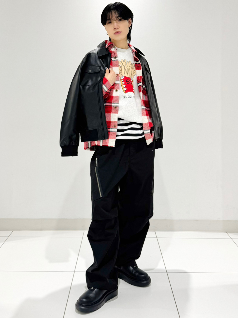 ドライポンチT(5分袖)、フェイクレザーリバーシブルブルゾン