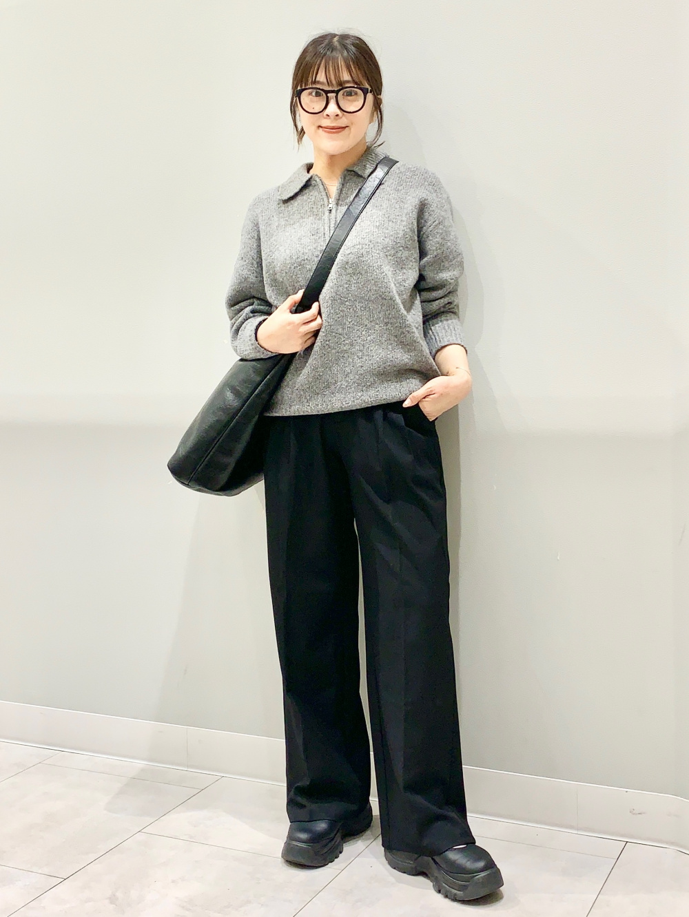 Puff Knit Half-Zip Pullover」| GU的穿搭理念