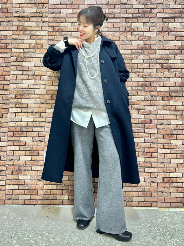 その他 gu- ブラッシュドリブイージーパンツ（レディース）の着用コーディネート