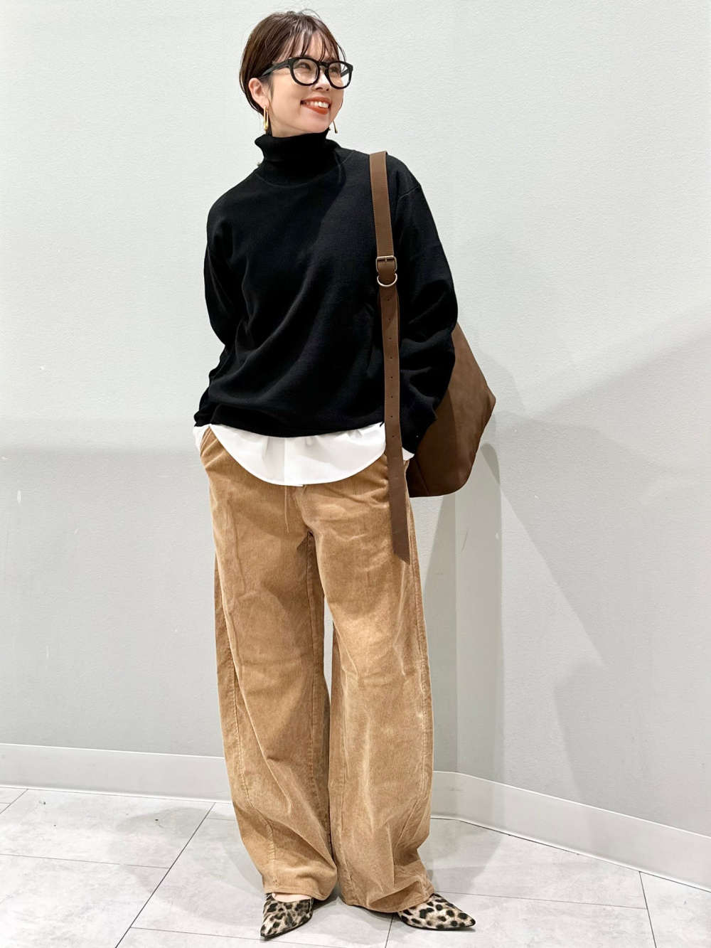 コットンクルーネックT、オーバーサイズVネックニットプルオーバーZ