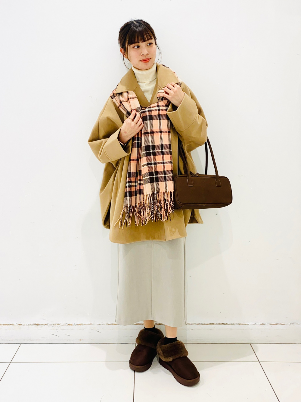 コージーメルトンケープコートZ+E」の着用コーディネート| ジーユー