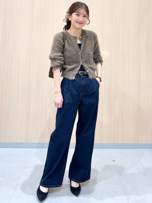 GU公式 | デニムタックトラウザー(丈標準70.0～74.0cm)