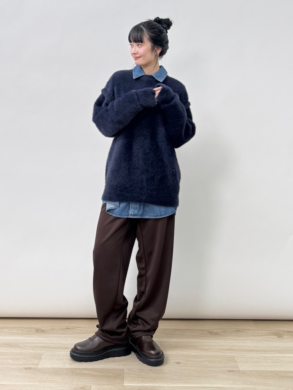 リバーシブルブルゾン UNDERCOVER、シャギークルーネックセーター 