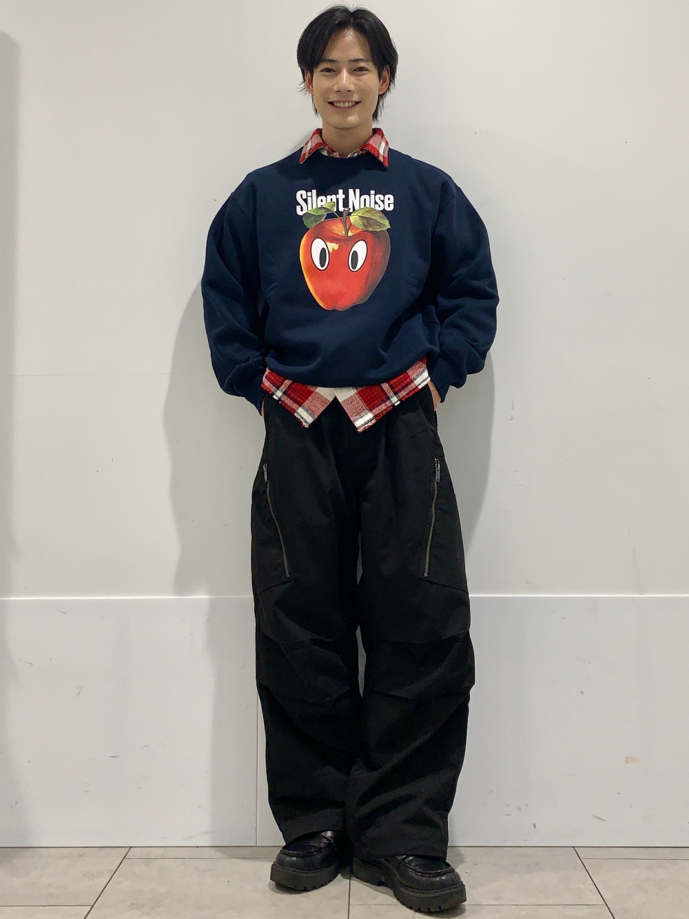 ジップポケットボーダーT(長袖) UNDERCOVER、フェイクレザー