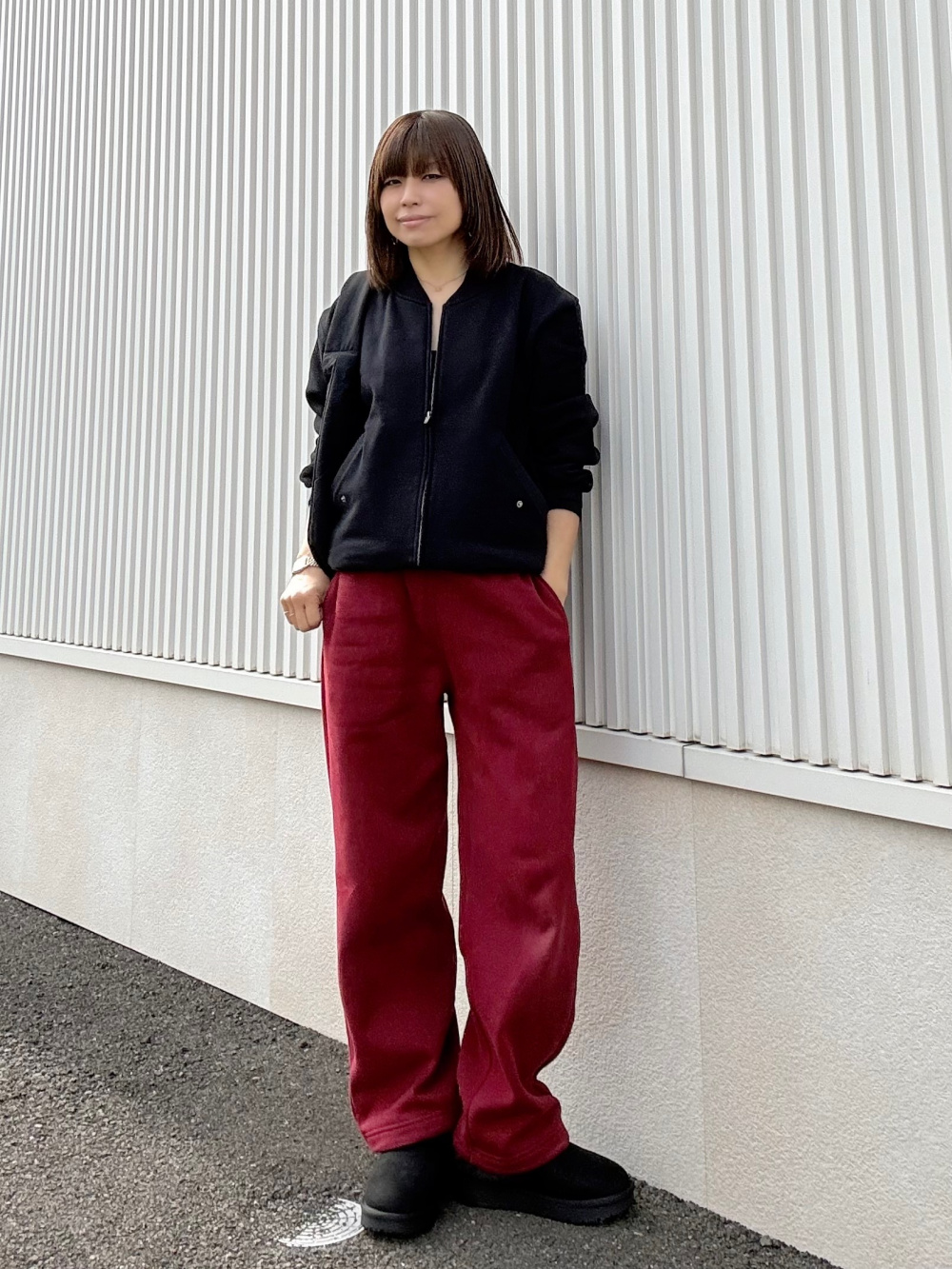 ヘビーウェイトスウェットワイドストレートパンツ(丈標準69.0～73.0cm