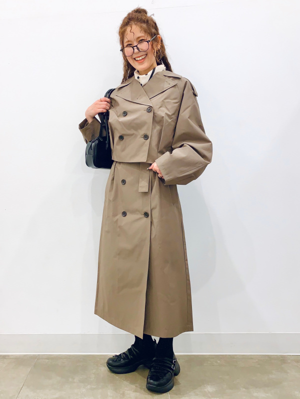 ショートトレンチコート by rokh（レディース）の着用コーディネート