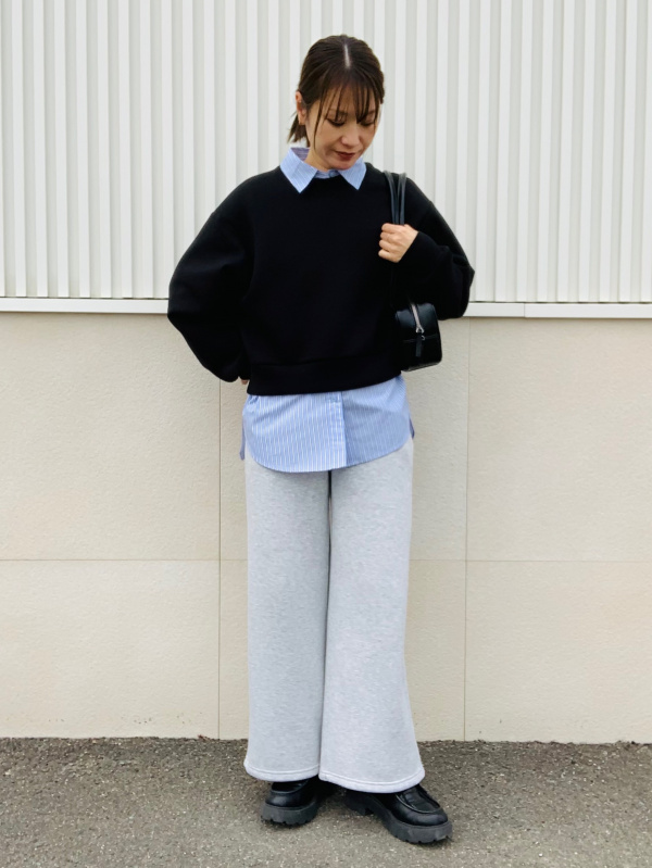 パフスウェットバギーパンツ+EC(丈短め63.0cm)（レディース）の着用