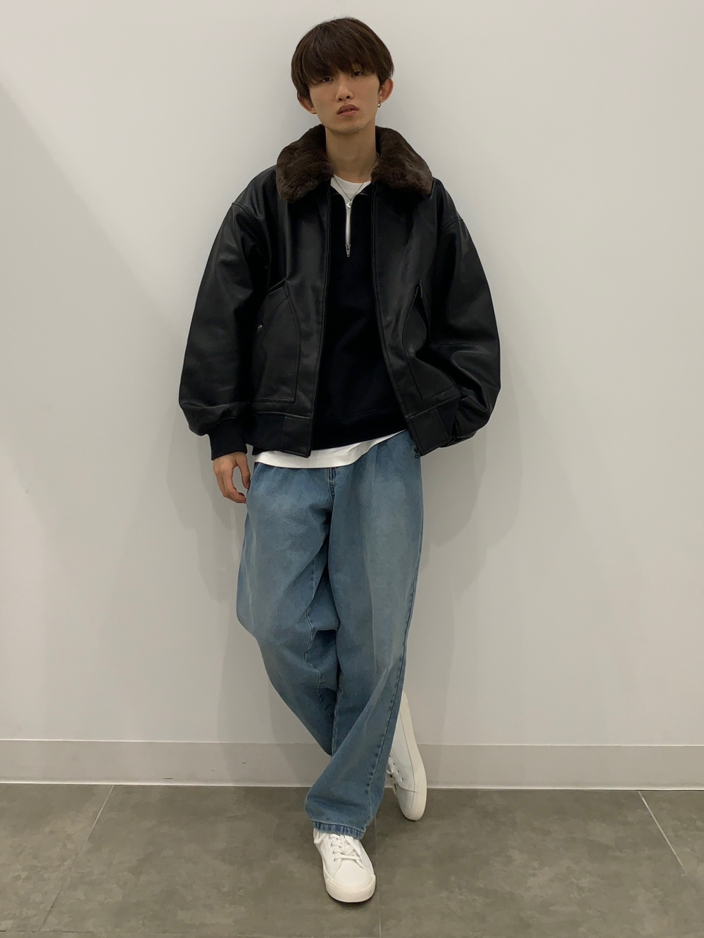 ヘビーウェイトスウェットハーフジッププルオーバー、ジップアップ