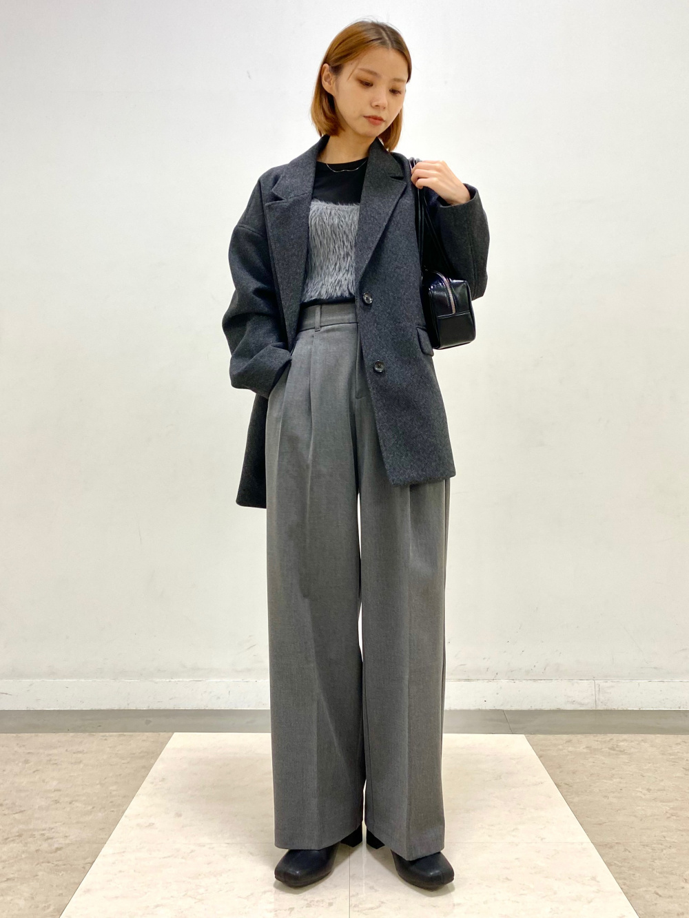 ダブルブレストジャケットZ、デニムシャツ」の着用コーディネート