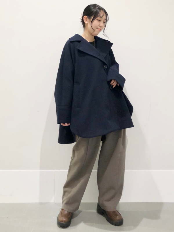 コージーメルトンケープコートZ+Eのコーディネート・着用イメージ｜GU