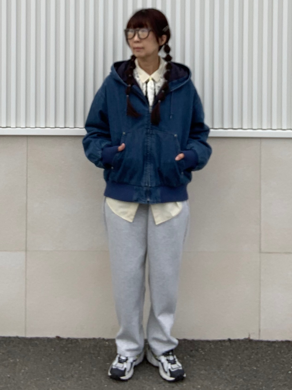 パフスウェットキャロットパンツ(丈標準69.0～73.0cm)、デニムパデッド