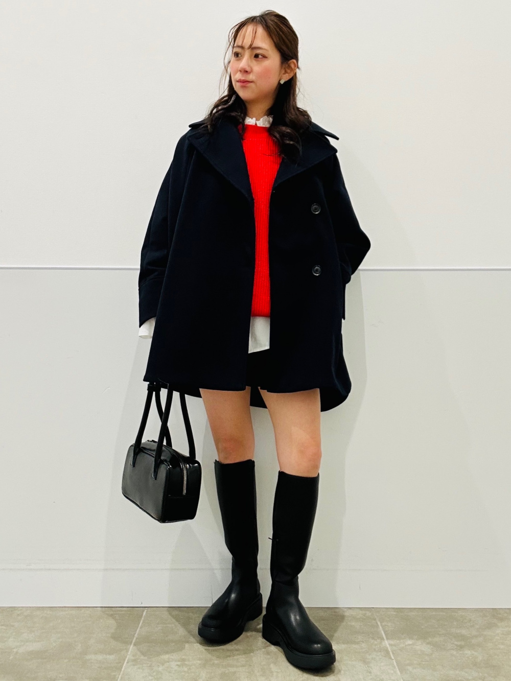 コージーメルトンケープコートZ+E」の着用コーディネート| ジーユー