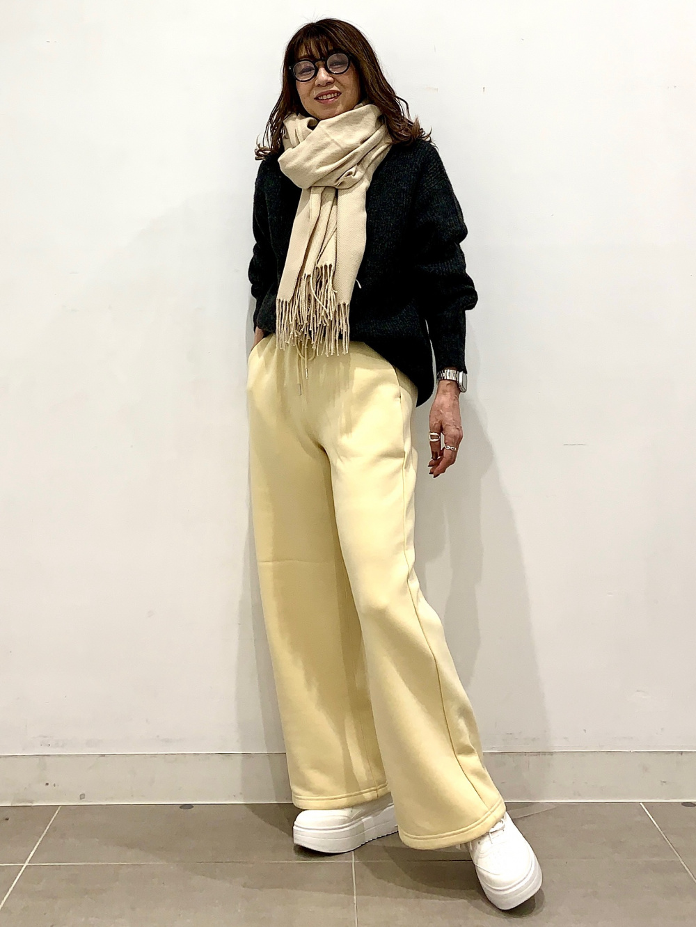 Ribbed Beanie、Soft Cotton Crew Neck T-Shirt/L」| GU的穿搭理念