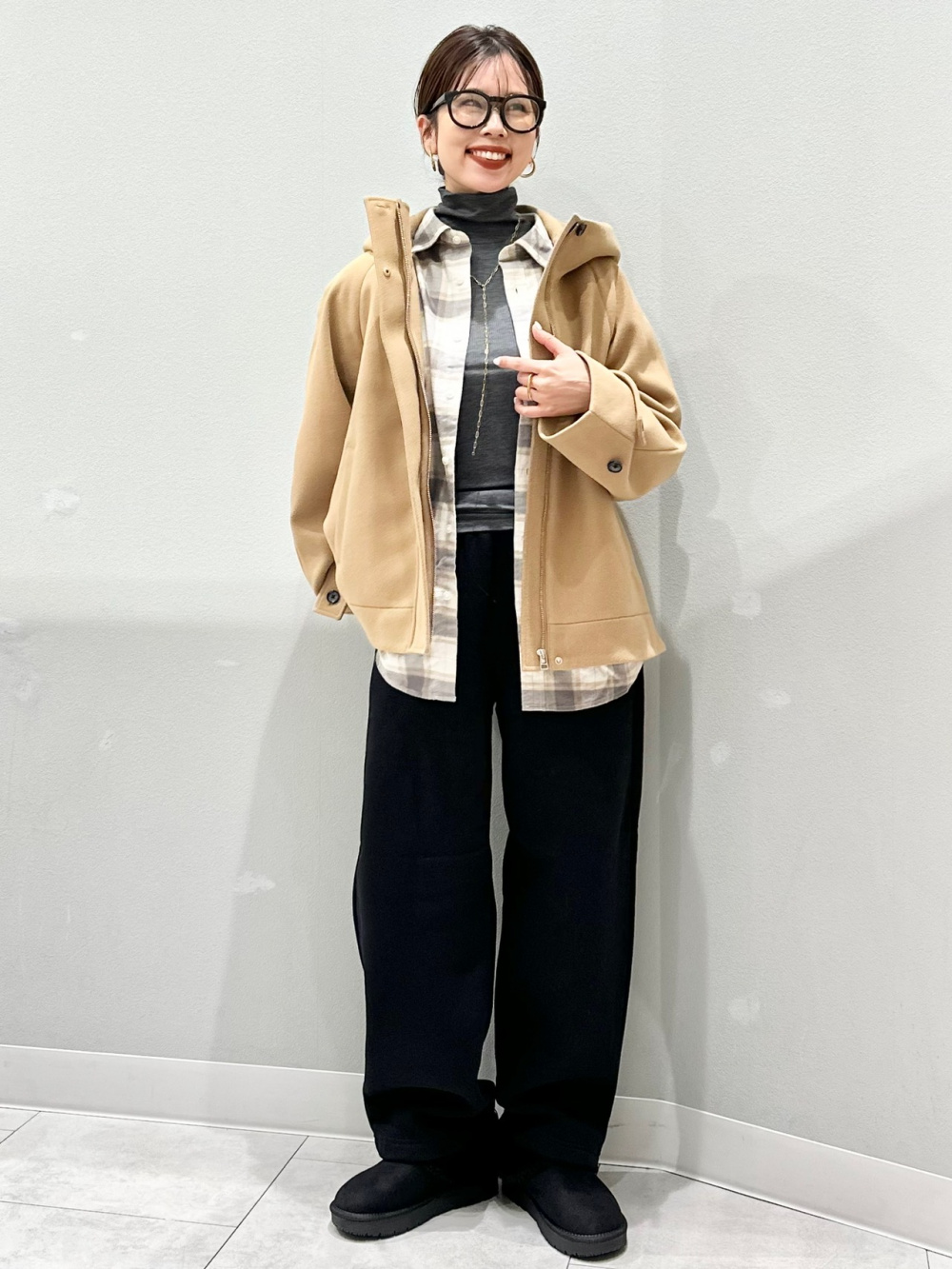 ウォームリブタートルネックT(長袖)、ボアフリーススナップパーカ