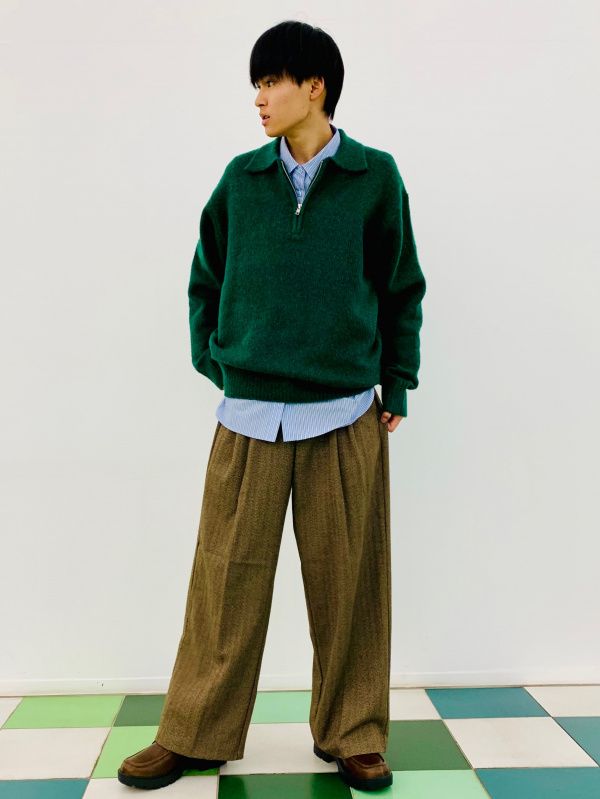 ケーブルショールカラーカーディガン ENGINEERED GARMENTS、デニム