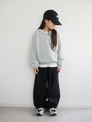 GU公式 | GIRLSデニムツータックワイドパンツJR