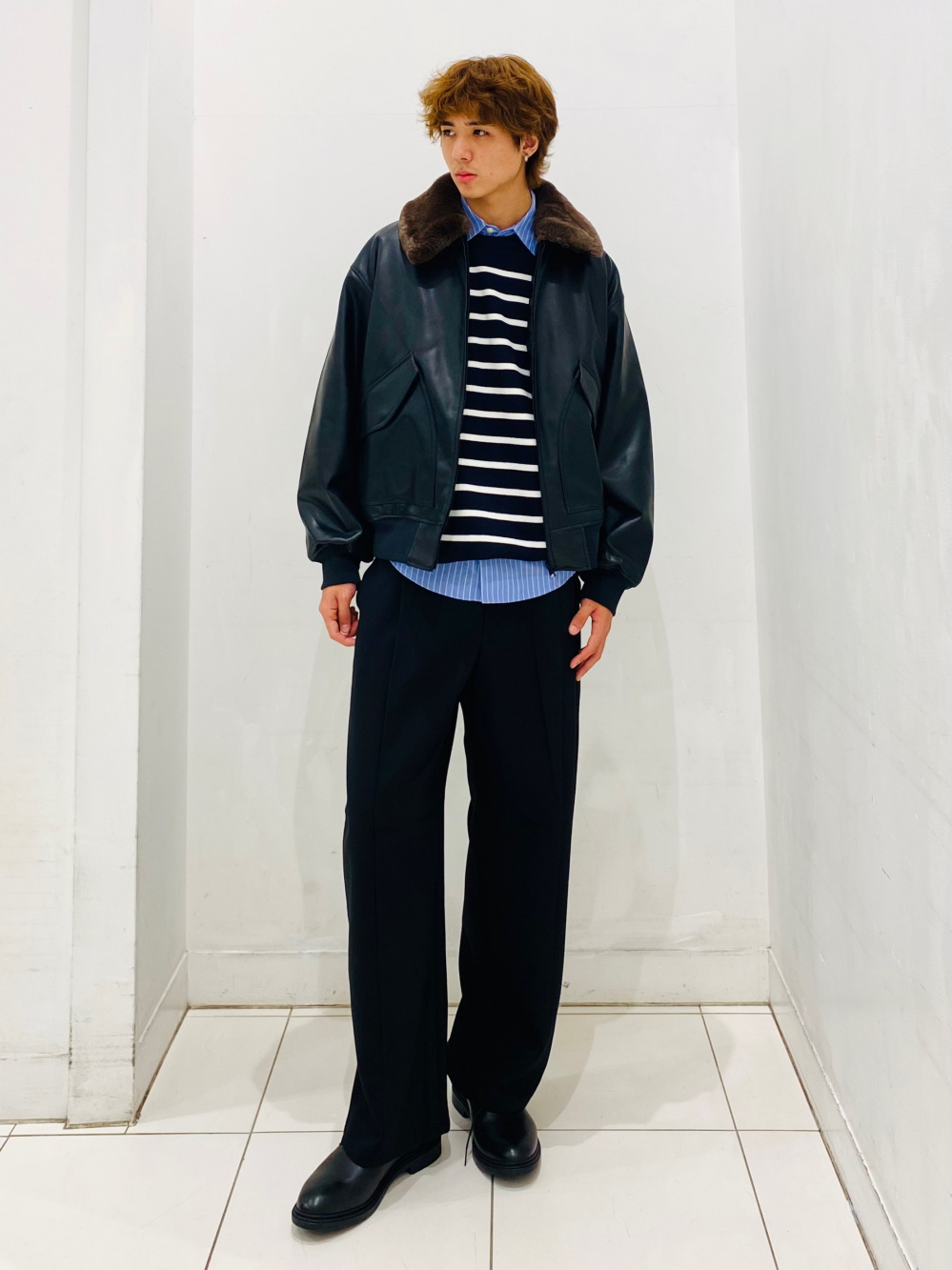 デニムジャケット(セットアップ可能)、スーパーバギースラックス(丈