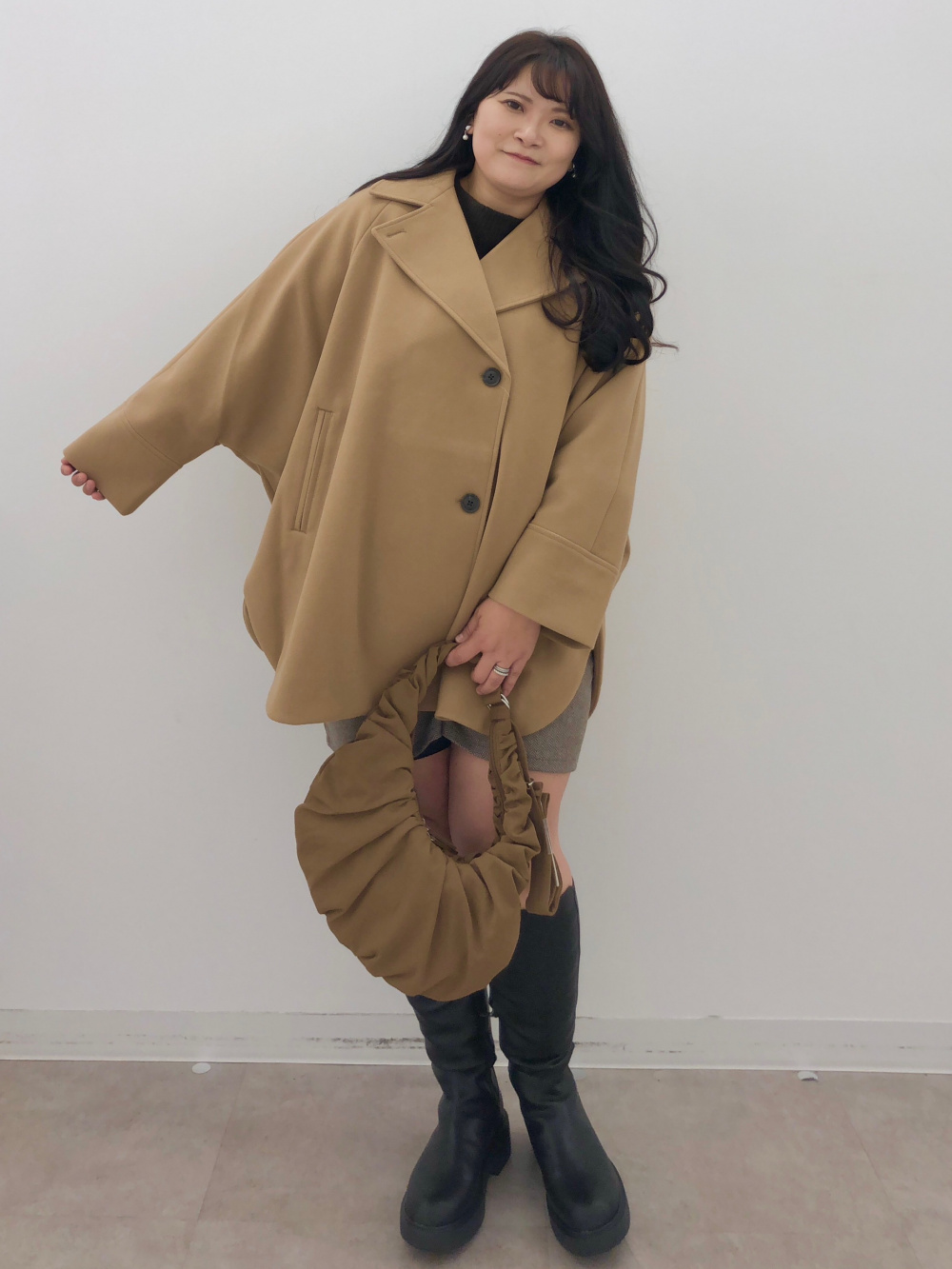 コージーメルトンケープコートZ+E」の着用コーディネート| ジーユー